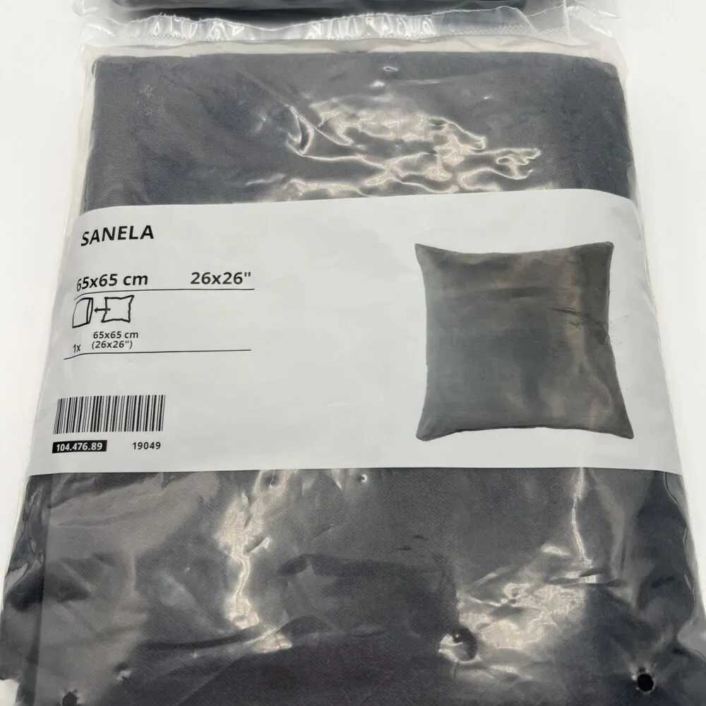 IKEA SANELA Velvet Euro Sham Cushion Set Of 2  Gray 26